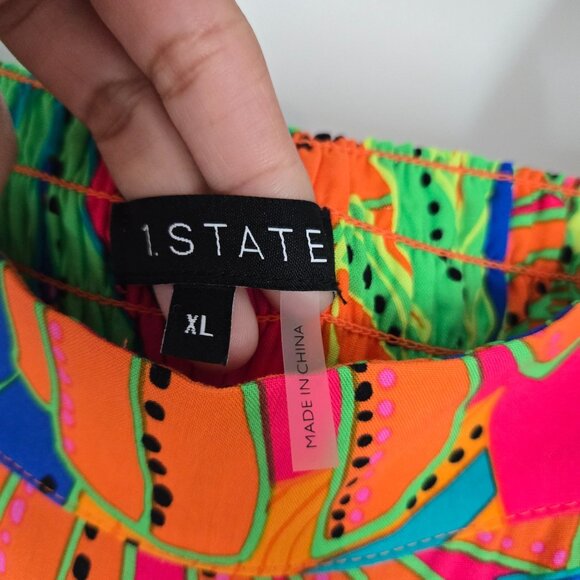 1. State Multicolor Tropical Leaf Print Maxi Dress Women's XL Extra Large NEW - Picture 7 of 10